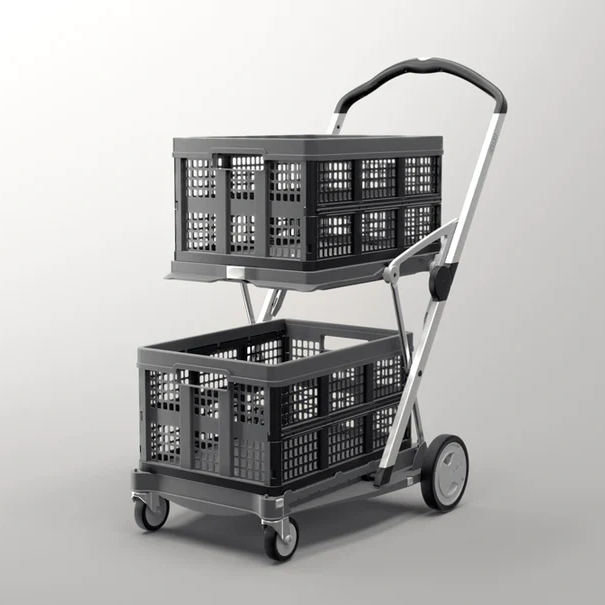 EasyRoll Folding Shopping Trolley - Grey