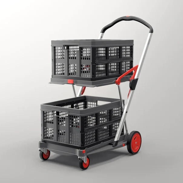 EasyRoll Folding Shopping Trolley - Red