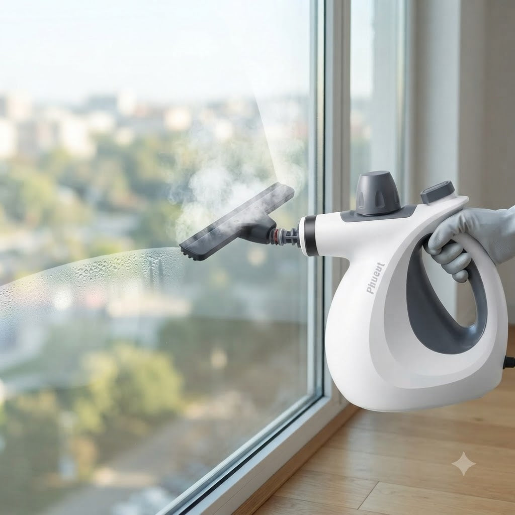 Steam cleaner used on windows and glass
